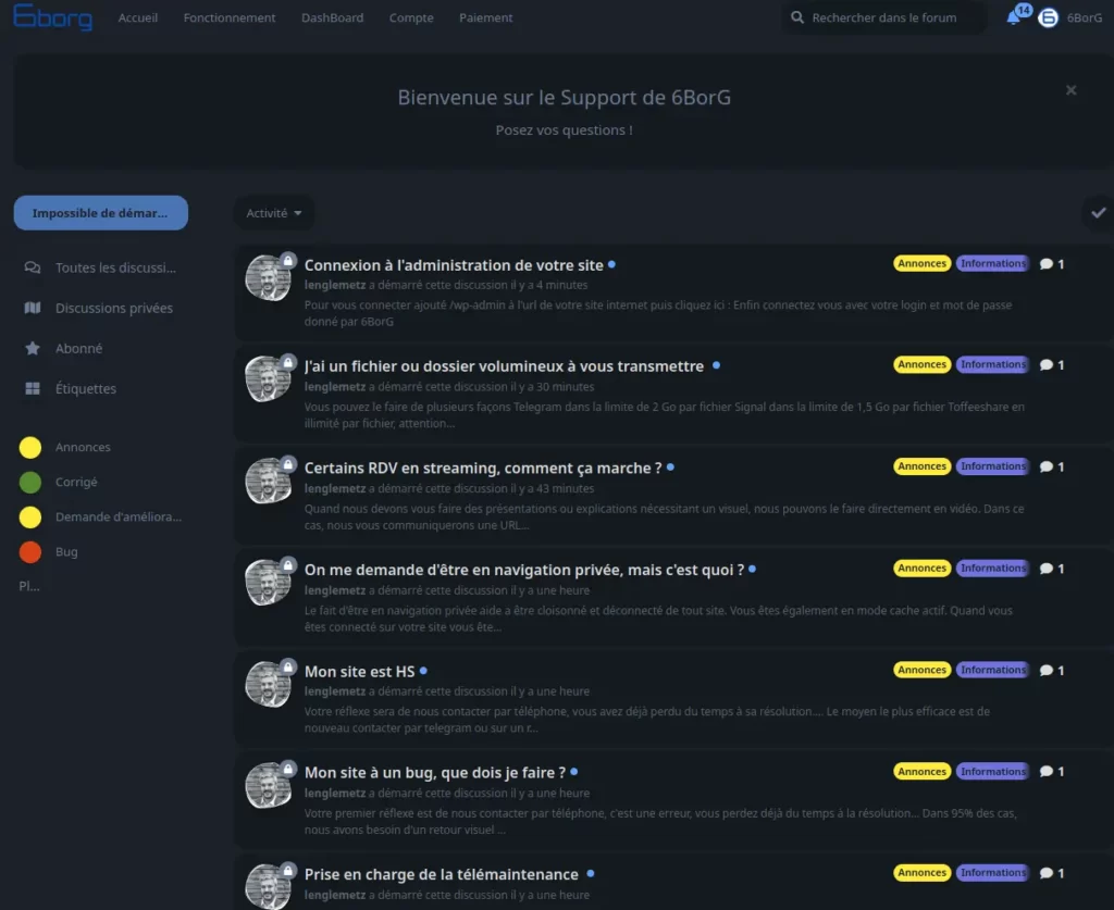 Notre Support client